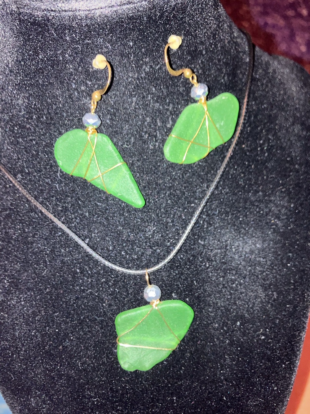 #156 handmade seaglass jewelry set